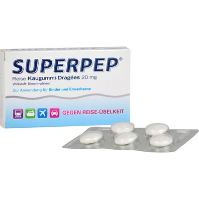 Superpep Reise Kaugummi-Dragees 20mg