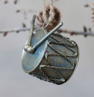 Chic Antique Trommel Weihnachten zum aufhängen Baumschmuck Messing 52176-13