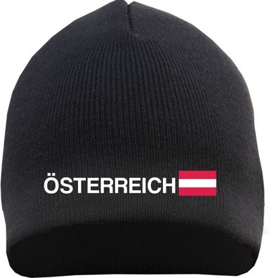 Österreich Beanie Mütze - Bestickt - Strickmütze Wintermütze - Größe: