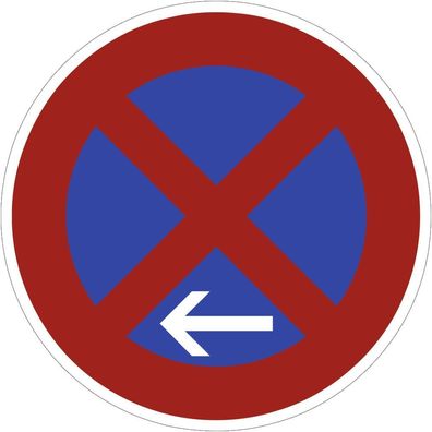 Absolutes Haltverbot Ende (Linksaufstellung), Symbolschild, StVO