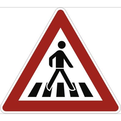 Fußgängeréberweg (Aufstellung links), Symbolschild, StVO
