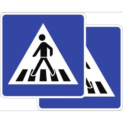 Fußgängeréberweg, doppelseitig, Symbolschild, StVO
