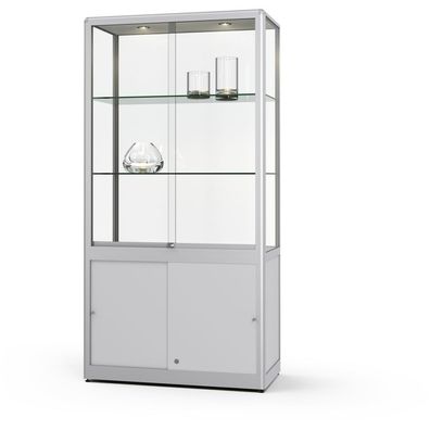 07. VERTUM 460 G S Schrankvitrine | silber eloxiert