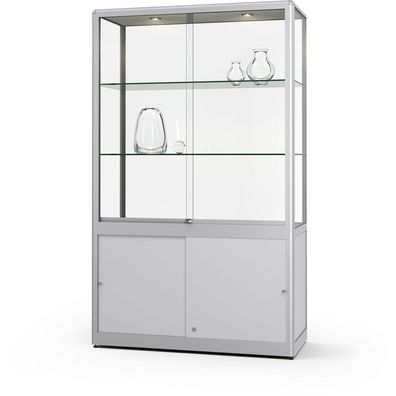 08. VERTUM 460 G M Schrankvitrine | silber eloxiert