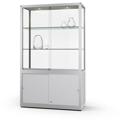 08. VERTUM 460 M Schrankvitrine | silber eloxiert