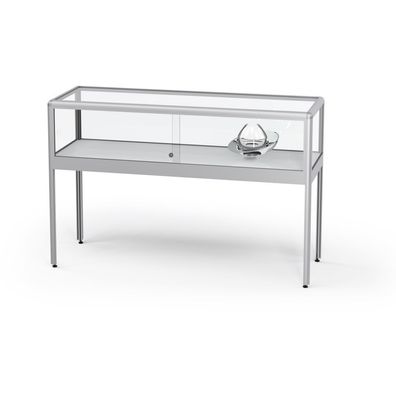 17. VERTUM 220 G L Tischvitrine | silber eloxiert