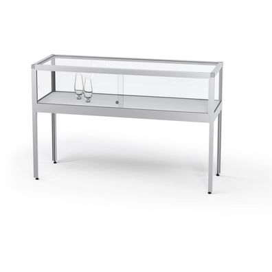 17. VERTUM 220 L Tischvitrine | silber eloxiert