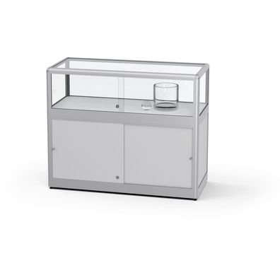 19. VERTUM 260 G M Tischvitrine | silber eloxiert