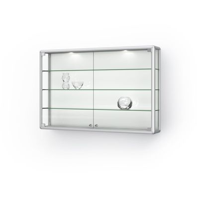 23. VERTUM 105 G L Wandvitrine | silber eloxiert