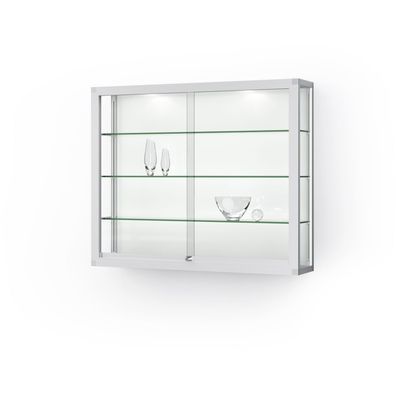 25. VERTUM 100 M Wandvitrine | silber eloxiert