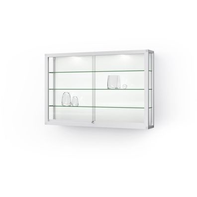 26. VERTUM 100 L Wandvitrine | silber eloxiert