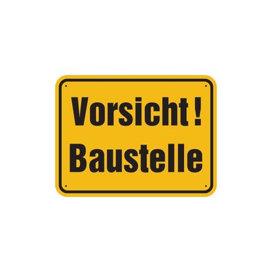 Baustellenschild, Vorsicht! Baustelle, 300x400mm, Alu geprägt