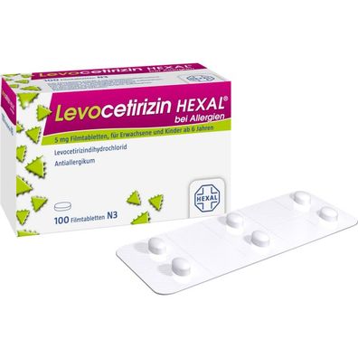 Levocetirizin HEXAL bei Allergien 5mg Filmtabl