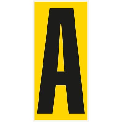 Bodenz. Buchstabe A, Rutschhemmung R10, gelb/ schwarz, PVC,180x400mm,3/ VE
