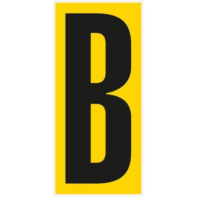 Bodenz. Buchstabe B, Rutschhemmung R10, gelb/ schwarz, PVC,180x400mm,3/ VE