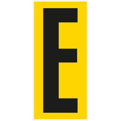 Bodenz. Buchstabe E, Rutschhemmung R10, gelb/ schwarz, PVC,180x400mm,3/ VE