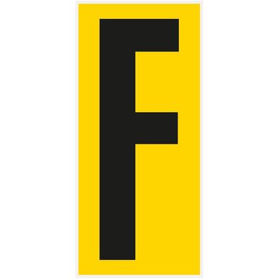 Bodenz. Buchstabe F, Rutschhemmung R10, gelb/ schwarz, PVC,180x400mm,3/ VE