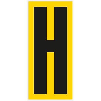 Bodenz. Buchstabe H, Rutschhemmung R10, gelb/ schwarz, PVC,180x400mm,3/ VE