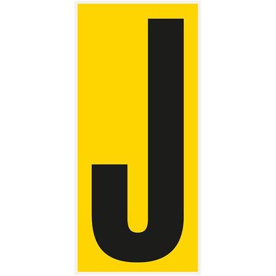 Bodenz. Buchstabe J, Rutschhemmung R10, gelb/ schwarz, PVC,180x400mm,3/ VE