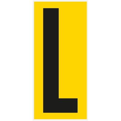 Bodenz. Buchstabe L, Rutschhemmung R10, gelb/ schwarz, PVC,180x400mm,3/ VE