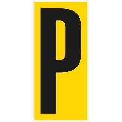 Bodenz. Buchstabe P, Rutschhemmung R10, gelb/ schwarz, PVC,180x400mm,3/ VE