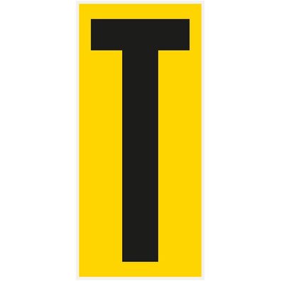 Bodenz. Buchstabe T, Rutschhemmung R10, gelb/ schwarz, PVC,180x400mm,3/ VE