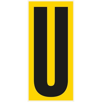Bodenz. Buchstabe U, Rutschhemmung R10, gelb/ schwarz, PVC,180x400mm,3/ VE