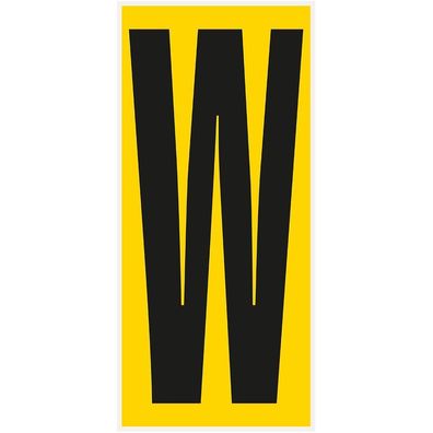 Bodenz. Buchstabe W, Rutschhemmung R10, gelb/ schwarz, PVC,180x400mm,3/ VE