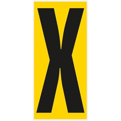 Bodenz. Buchstabe X, Rutschhemmung R10, gelb/ schwarz, PVC,180x400mm,3/ VE