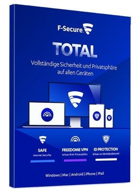 F-Secure TOTAL - Jahreslizenz fï¿½r 3 Gerï¿½te inkl. VPN - Multi - Download Version