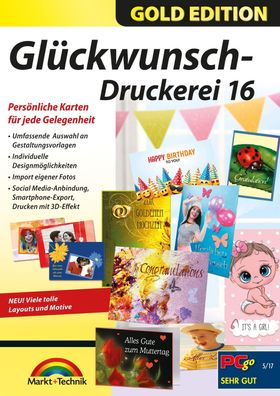 Glï¿½ckwunsch Druckerei 16 - neue Vorlagen - inkl. 50.000 Cliparts und 5.000 Fotos