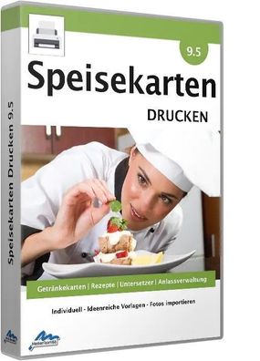 Speisekarten Drucken 9.5 Professional - Getrï¿½nkekarten - PC Download Version