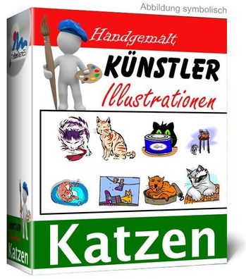 Kï¿½nstler Illustrationen Katzen - ï¿½ber 700 Handgemalte Cliparts - PC - Download