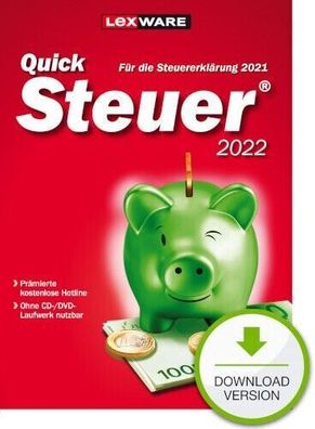 Lexware Quick Steuer 2022 - Fï¿½r das Steuerjahr 2021 - PC Download Version