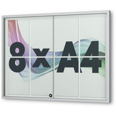 01. NEXUS-Plakatvitrine - 8x DIN A4 | eckig