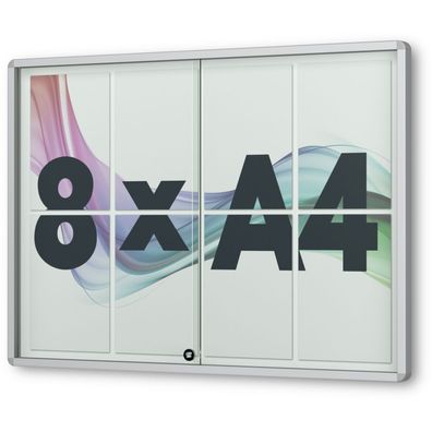 01. NEXUS-Plakatvitrine - 8x DIN A4 | gerundete Ecken