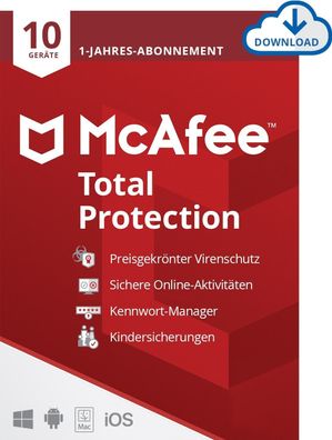 McAfee Total Protection - 10 Gerï¿½te - Laufzeit 1 Jahr - Key - ESD - Download