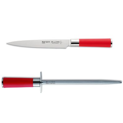 Dick Red Spirit flex Filetiermesser 18 cm & runder Standardzug Wetzstahl 25 cm