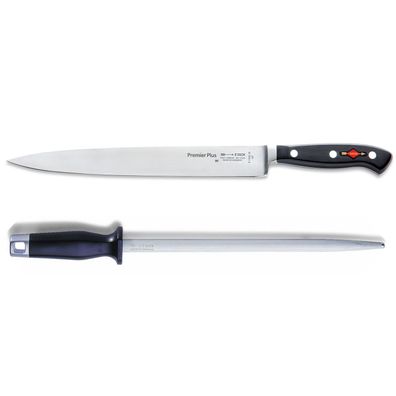 Dick Premier Plus Tranchiermesser 26 cm & runder Standard Wetzstahl 25 cm