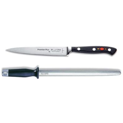 Dick Premier Plus Tranchiermesser 18 cm & ovaler Standard Wetzstahl 30 cm