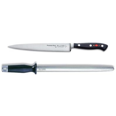 Dick Premier Plus Tranchiermesser 21 cm & ovaler Standard Wetzstahl 30 cm