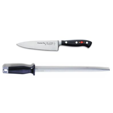 Dick Premier Plus kleines Kochmesser 15 cm & runder Standard Wetzstahl 25 cm