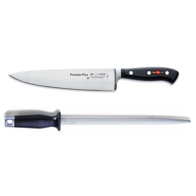 Dick Premier Plus Kochmesser 23 cm & runder Standard Wetzstahl 30 cm