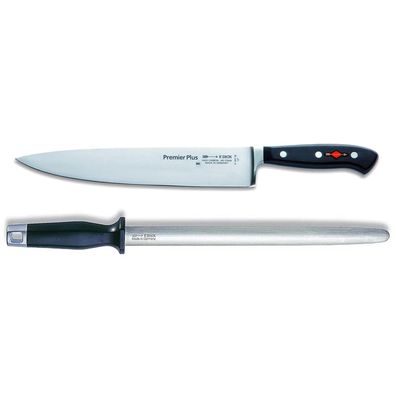 Dick Premier Plus großes Kochmesser 26 cm & ovaler Standard Wetzstahl 30 cm