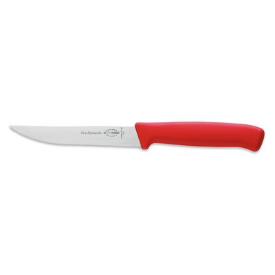 Dick Steakmesser 12 cm Fleischmesser mit Kunststoffgriff mit Wellenschliff / rot