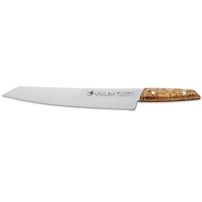 Dick VIVUM Brotmesser 26 cm mit edlem Birkenholzgriff & Design-Wellenschliffklinge