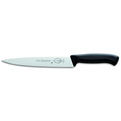 Dick schwarzes Tranchiermesser mit schmaler glatter Klinge 21 cm