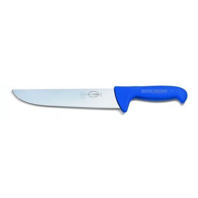 Dick langes Blockmesser 26 cm mit breiter geraden Klinge blau