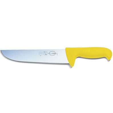 Dick großes Blockmesser 30 cm mit breiter geraden Klinge gelb