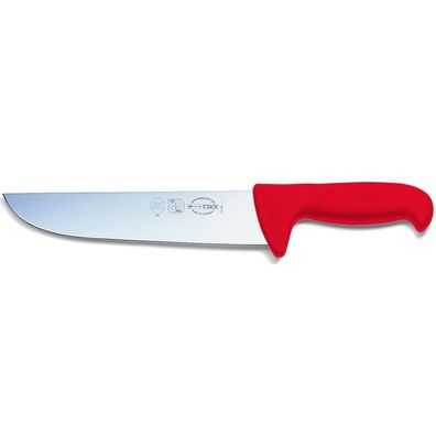 Dick großes Blockmesser 30 cm mit breiter geraden Klinge rot